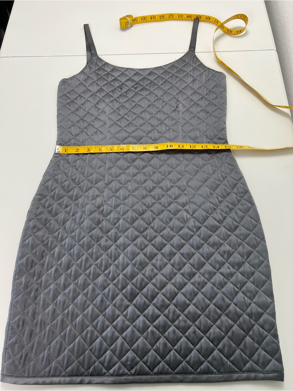 Elizabeth Wayman New York Gray Silk Quilted Sundress - Picture 9 of 16